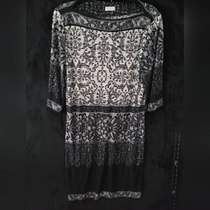 Chico's black and white print shift dress